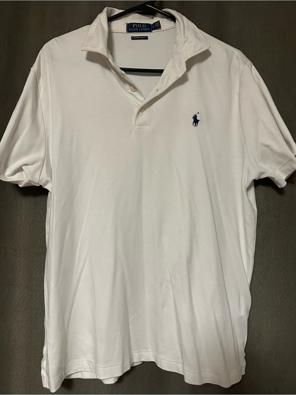 Ralph Lauren White Polo with Navy Pony Logo